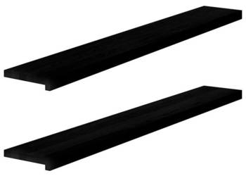 Parapety 2 szt. ciemnobrązowy 140x20x2 cm lite drewno dębowe WM-4009179