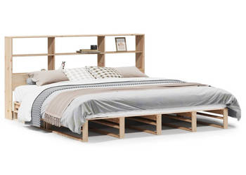 Łóżko z regałem bez materaca lite drewno 180x200 cm WM-3323929