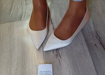 (40) ASOS Design/ Białe baleriny baletki wieczorowe z Lindynu, NOWE