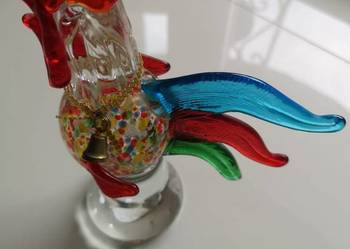Szklana figurka Kogut w stylu Murano