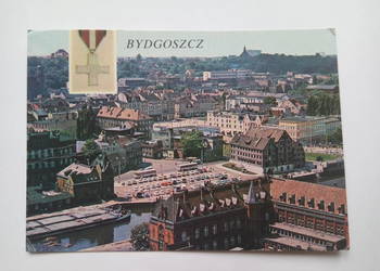 Pocztówka Bydgoszcz 1980r. PRL-u + Znaczek