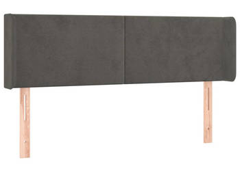 Zagłówek do łóżka z LED ciemnoszary 147x16x78/88 cm aksamit WM-3123005