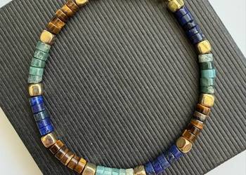 Bransoletka z kamienia awenturyn, lapis lazuli, tygrysie oko