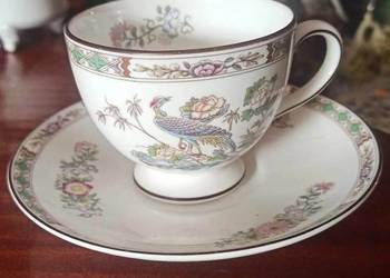 Pawie. Filiżanka. Wedgwood. Kutani Crane. Made in England.  Na porcelanie w