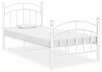 Łóżko Metalowe Białe Rama Łóżka Ze Stelażem Biała 100 x 200 cm WM-324971