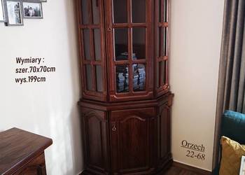 Stylowa Witryna Narożna Orzech Śliczna Nowa Bekas Producent
