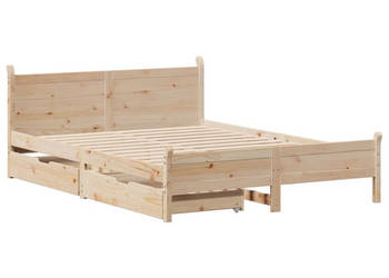 Rama łóżka bez materaca lite drewno sosnowe 120x200 cm WM-3309773
