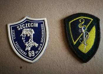 Tarcza szkolna SP 69 Szczecin + Oznaka 2 Brygady Zmechanizowanej Legionowo