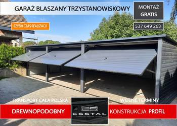 Garaże Blaszane - Grafit  - |WIELOSTANOWISKOWE|BLASZAK|GARAŻE - ESSTAL-