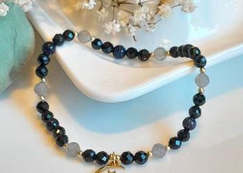 Bransoletka Ochrony z kamieni naturalnych Turmalin Labradoryt Noc Kairu