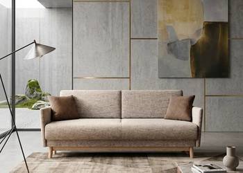 Rozkładana Kanapa Z Funkcją Spania Braga Beżowa, Dostawa 0zł!