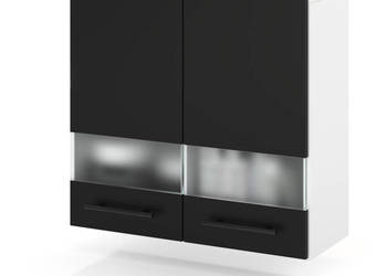 Szafka Kuchenna Wisząca Witryna Modułowa 80cm Spremium Czarny Mat