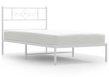 Łóżko Metalowe Białe Rama Łóżka Ze Stelażem Biała 80x200 cm WM-355307