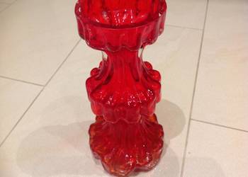 Rubinowy Czerwony Wazon INGRID GLAS Szkło Kryształowe Stary Lata 70 - te