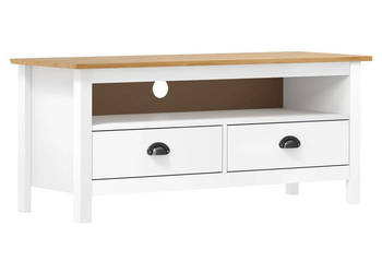Szafka TV Hill biała 110x40x47 cm lite drewno sosnowe WM-288926