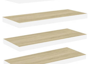 Półki ścienne 4 szt. kolor dębu i biel 60x235x38 cm MDF WM-326578