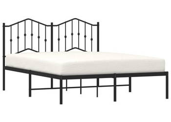 Łóżko Metalowe Czarne Rama Łóżka Ze Stelażem 135x190 cm WM-373788