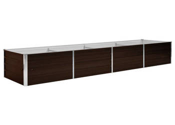 Podwyższona donica brązowa 320x80x45 cm galwanizowana stal WM-45716