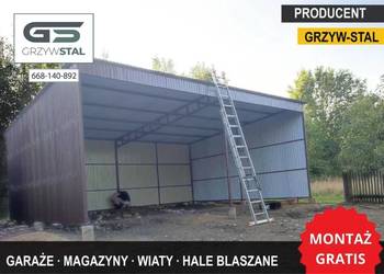 B161 Otwarty Garaż Blaszany / Wiata Garażowa /Hala / Blaszak- GRZYWSTAL