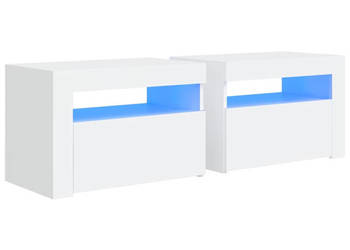Szafki nocne z LED 2 szt. białe 60x35x40 cm WM-3080734