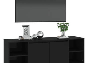 Szafka pod TV czarna 130x35x50 cm materiał drewnopochodny WM-809585