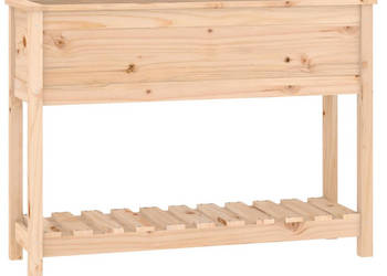 Donica z półką 1115x345x81 cm lite drewno sosnowe WM-823766