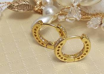 Złote kolczyki Pandora (srebro platerowane złotem) są próby ALE i S925