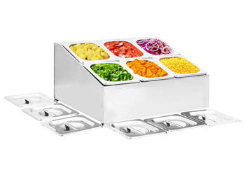 Ekspozytor z 6 pojemnikami GN 1/6 stal nierdzewna WM-51224