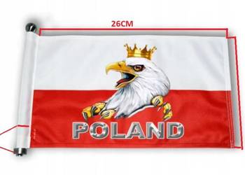 Flaga motocyklowa do masztu z orłem POLAND
