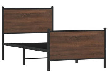 Łóżko Czarne Metalowe Rama Łóżka Metalowa Ze Stelażem 90x190 cm WM-4007775
