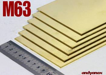 0,8 mm blacha mosiężna w gat. M63 format 10x20 cm nowa wyprzedaż