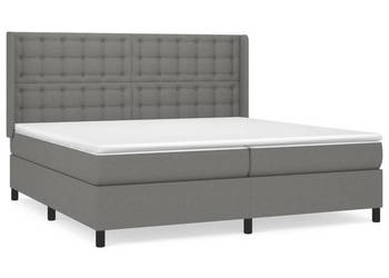 Łóżko kontynentalne z materacem ciemnoszara tkanina 200x200 cm WM-3131778