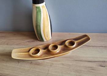 Stary świecznik Janusz porcelit Mirostowice design PRL 1970