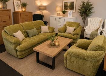 Nowy Komplet SARA / 3+1+1 / Tkanina ZIELEŃ / Outlet -50% / Producent PYKA