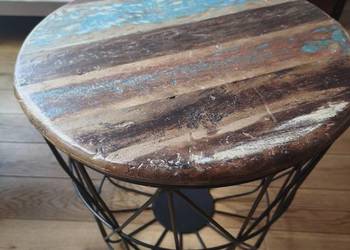 Stolik kawowy industrialny, odzyskane drewno