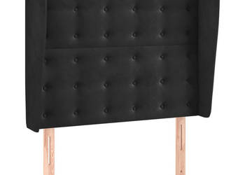 Zagłówek uszak czarny 83x23x118/128 cm aksamit WM-3118422