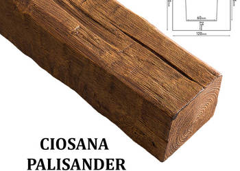 Belka Rustykalna Ciosana 12x12 cm Palisander