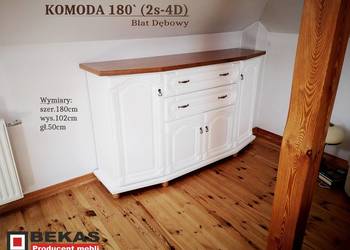 Prześliczna Komoda 180 ` (2S-4D) Ecru Wanilia Dąb Bekas Meb