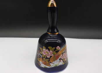 Kolekcjonerski Dzwonek Porcelanowy KOBALT – Japan, Vintage, Złocenia