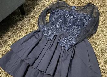 Sukienka księżniczka, balowa, granatowa