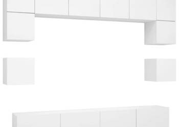 8-cz. zestaw szafek TV biały materiał drewnopochodny WM-3078692
