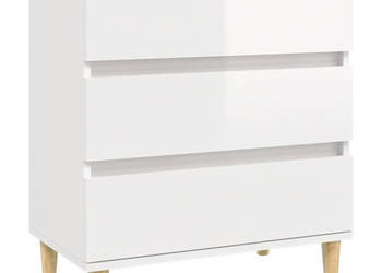 Komoda biała z połyskiem 60x35x70 cm materiał drewnopochodny WM-823042