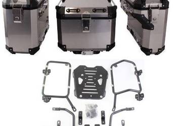SUZUKI DL650 V STORM 17-2022 KUFRY ALUMINIOWE + STELAŻE  KOLOR SREBRNY