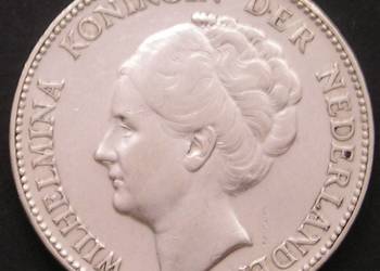 Holandia 1 gulden 1931 - królowa Wilhelmina - SREBRO