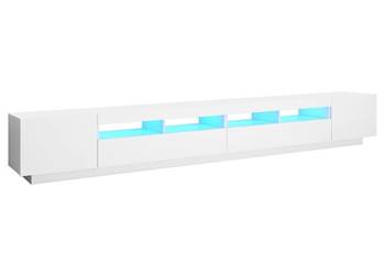 Szafka pod TV z oświetleniem LED, biała, 300x35x40 cm（SKU:3081924）