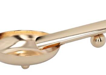 Złota Popielniczka do Cygara 16 x 6,5 cm z Uchwytem na Cygaro Popielnica