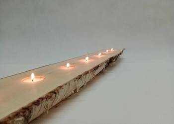 ŚWIECZNIK DREWNIANY BRZOZOWY Z DREWNA TEALIGHT S105 88 CM