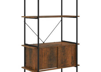 Regał z szafką 80x40x130 cm stal i materiał drewnopochodny WM-336354