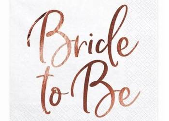 Serwetki białe z napisem bride to be 20 szt.