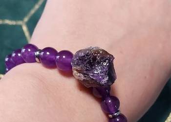 Bransoletka z kawałkiem.kamienia Ametyst